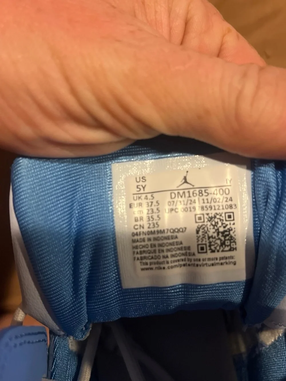 Jordan Men’s Light Blue and White High-Top Athletic Sneakers
